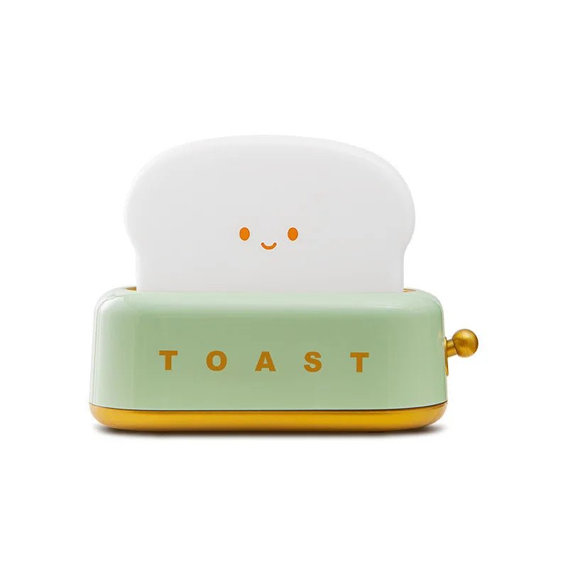 Rechargeable Cute Toaster Night Light - Toast Shape Bedside Lamp with Smile Face,Dimmable Desk Decor,Bedroom,Living Room,Gift - Smoothy Home