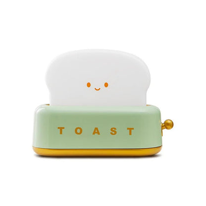 Rechargeable Cute Toaster Night Light - Toast Shape Bedside Lamp with Smile Face,Dimmable Desk Decor,Bedroom,Living Room,Gift - Smoothy Home