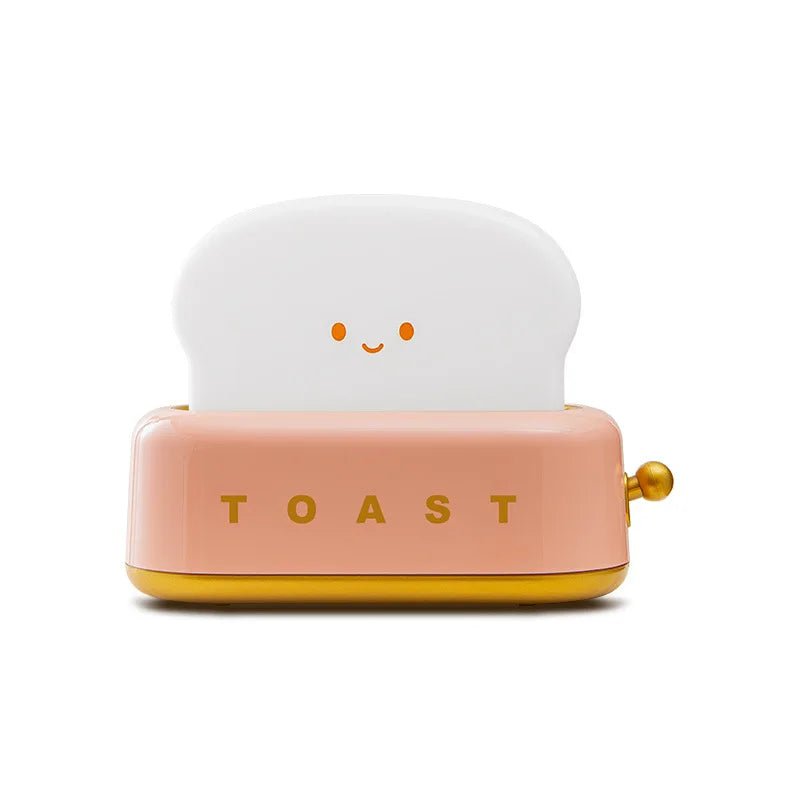 Rechargeable Cute Toaster Night Light - Toast Shape Bedside Lamp with Smile Face,Dimmable Desk Decor,Bedroom,Living Room,Gift - Smoothy Home