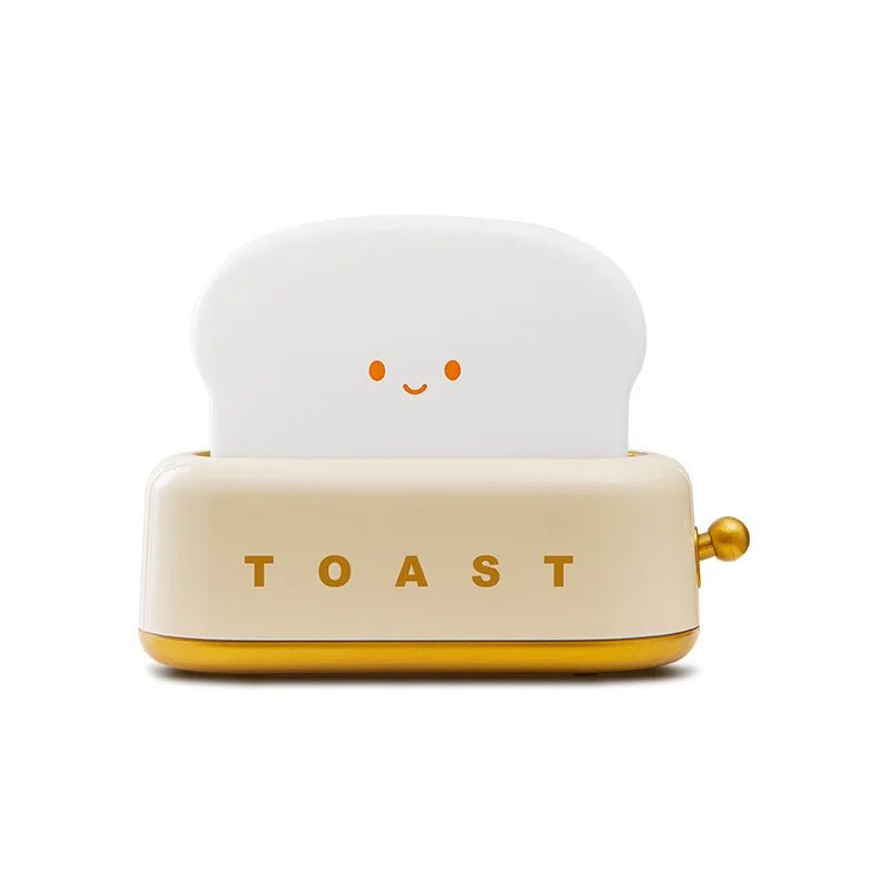 Rechargeable Cute Toaster Night Light - Toast Shape Bedside Lamp with Smile Face,Dimmable Desk Decor,Bedroom,Living Room,Gift - Smoothy Home