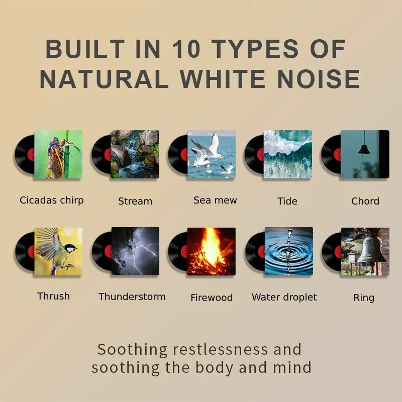 RGB Sleep White Noise Machine with Soothing Sound Touchable Rechargeable LED Night Light Relaxing Audio & Sleep Lamp for Baby - Smoothy Home