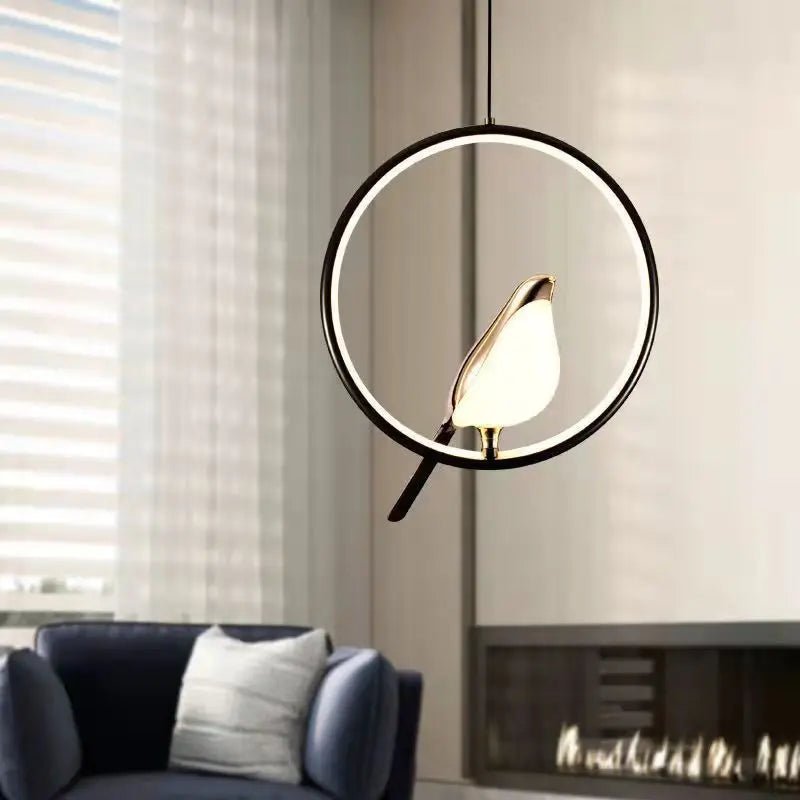 Rotatable Magpie Bird LED Pendant Light for Bedside Bedroom Indoor Gold Silver Hanging Lighting Chandelier Lamps Foyer AC85-265V - Smoothy Home