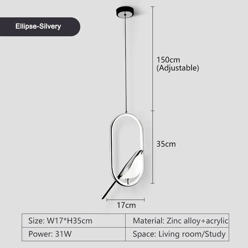 Rotatable Magpie Bird LED Pendant Light for Bedside Bedroom Indoor Gold Silver Hanging Lighting Chandelier Lamps Foyer AC85-265V - Smoothy Home