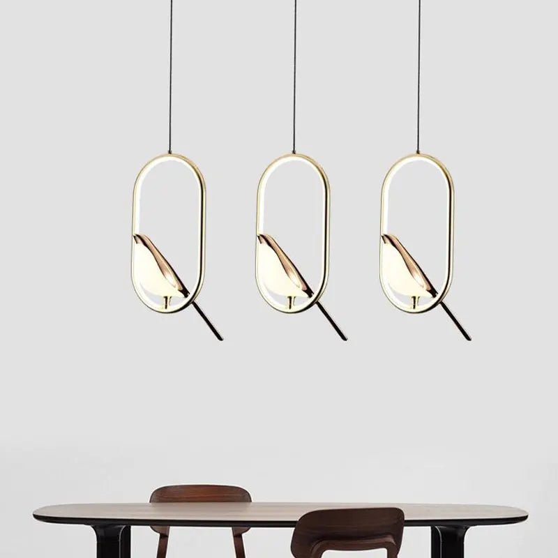 Rotatable Magpie Bird LED Pendant Light for Bedside Bedroom Indoor Gold Silver Hanging Lighting Chandelier Lamps Foyer AC85-265V - Smoothy Home