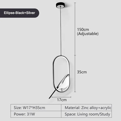 Rotatable Magpie Bird LED Pendant Light for Bedside Bedroom Indoor Gold Silver Hanging Lighting Chandelier Lamps Foyer AC85-265V - Smoothy Home