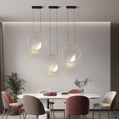 Rotatable Magpie Bird LED Pendant Light for Bedside Bedroom Indoor Gold Silver Hanging Lighting Chandelier Lamps Foyer AC85-265V - Smoothy Home