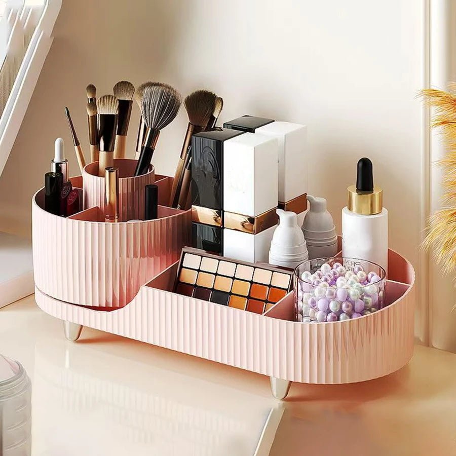 Rotating Makeup Organizer,Large Capacity Cosmetic Display Case, Storage Box Makeup Products Makeup Brushes/Eyeliner - Smoothy Home