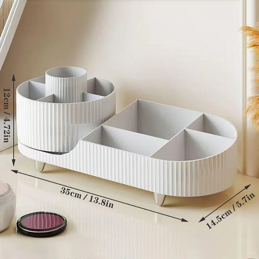 Rotating Makeup Organizer,Large Capacity Cosmetic Display Case, Storage Box Makeup Products Makeup Brushes/Eyeliner - Smoothy Home