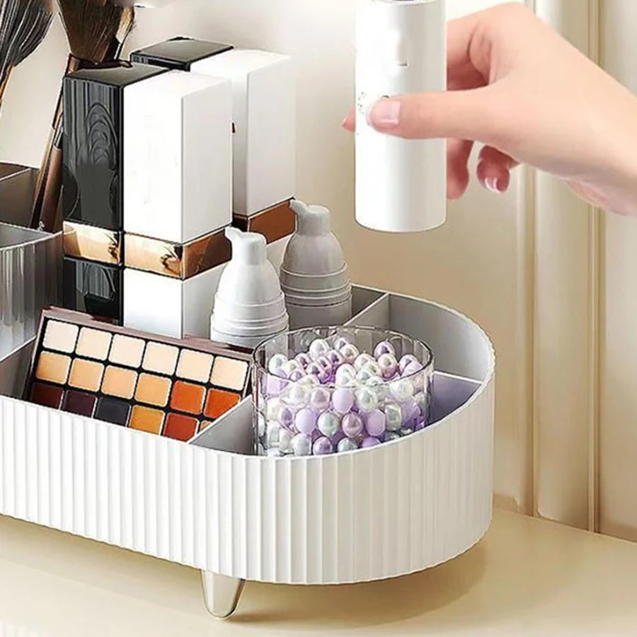 Rotating Makeup Organizer,Large Capacity Cosmetic Display Case, Storage Box Makeup Products Makeup Brushes/Eyeliner - Smoothy Home