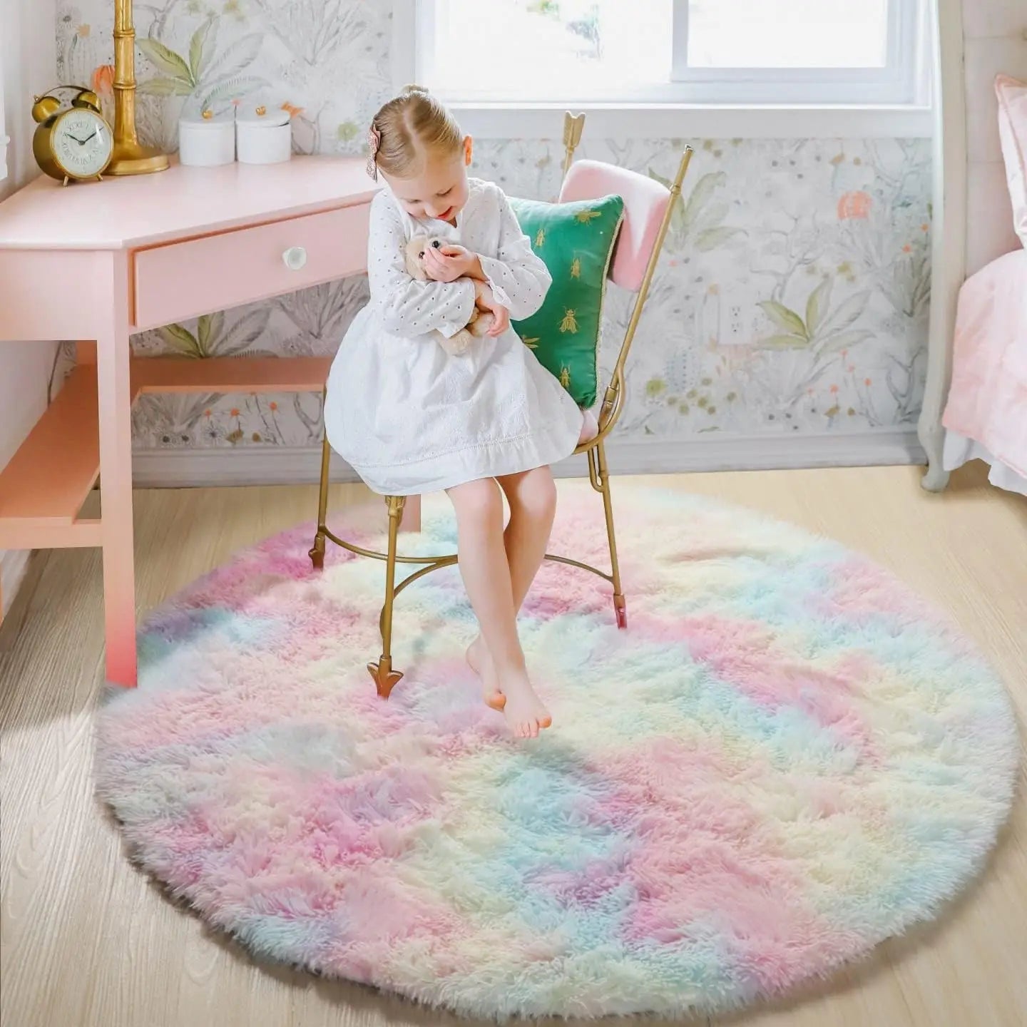 Round Fluffy Plush Area Rug - Smoothy Home