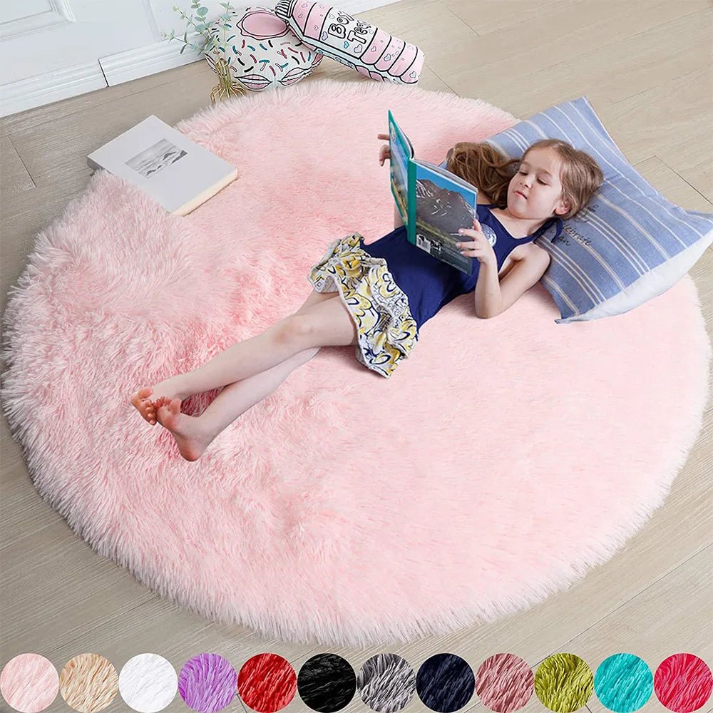Round Fluffy Plush Area Rug - Smoothy Home