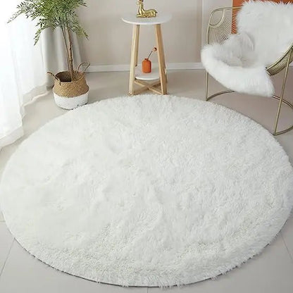 Round Fluffy Plush Area Rug - Smoothy Home