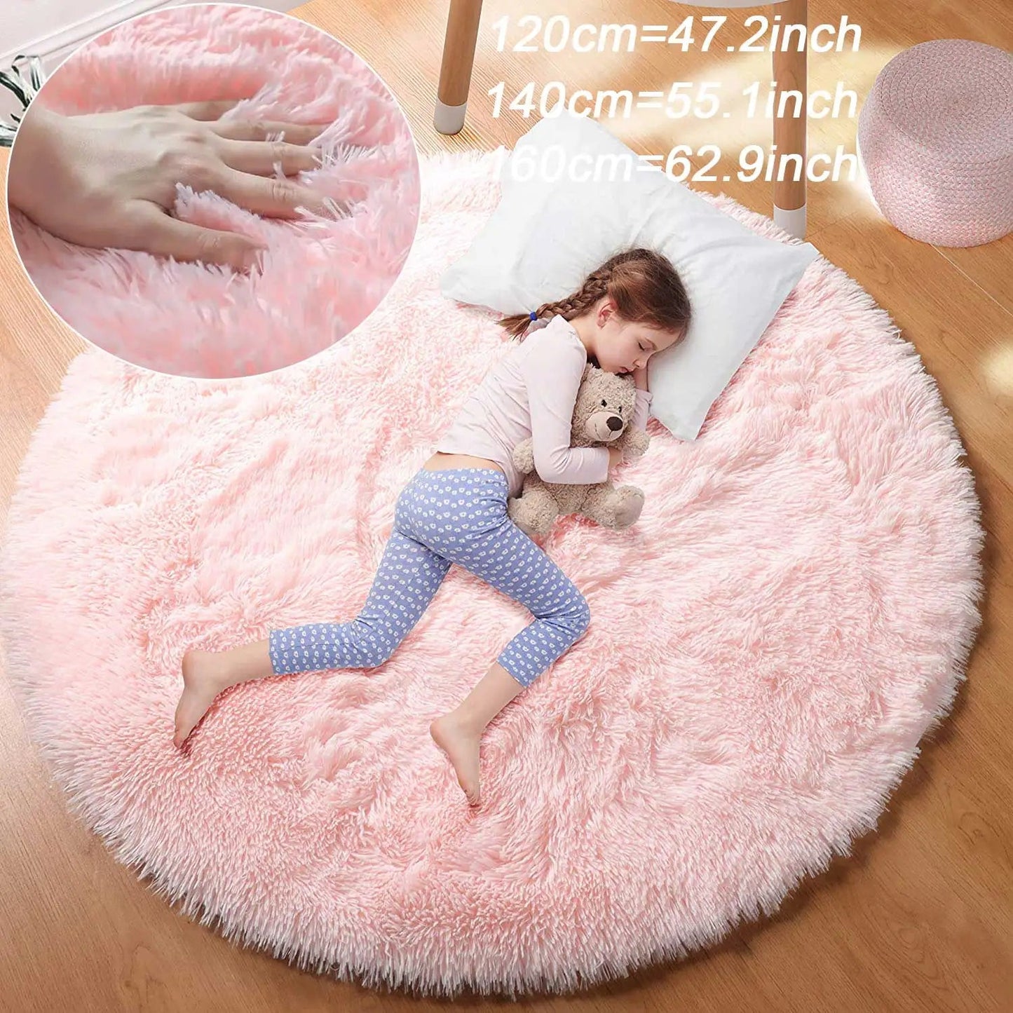 Round Fluffy Plush Area Rug - Smoothy Home