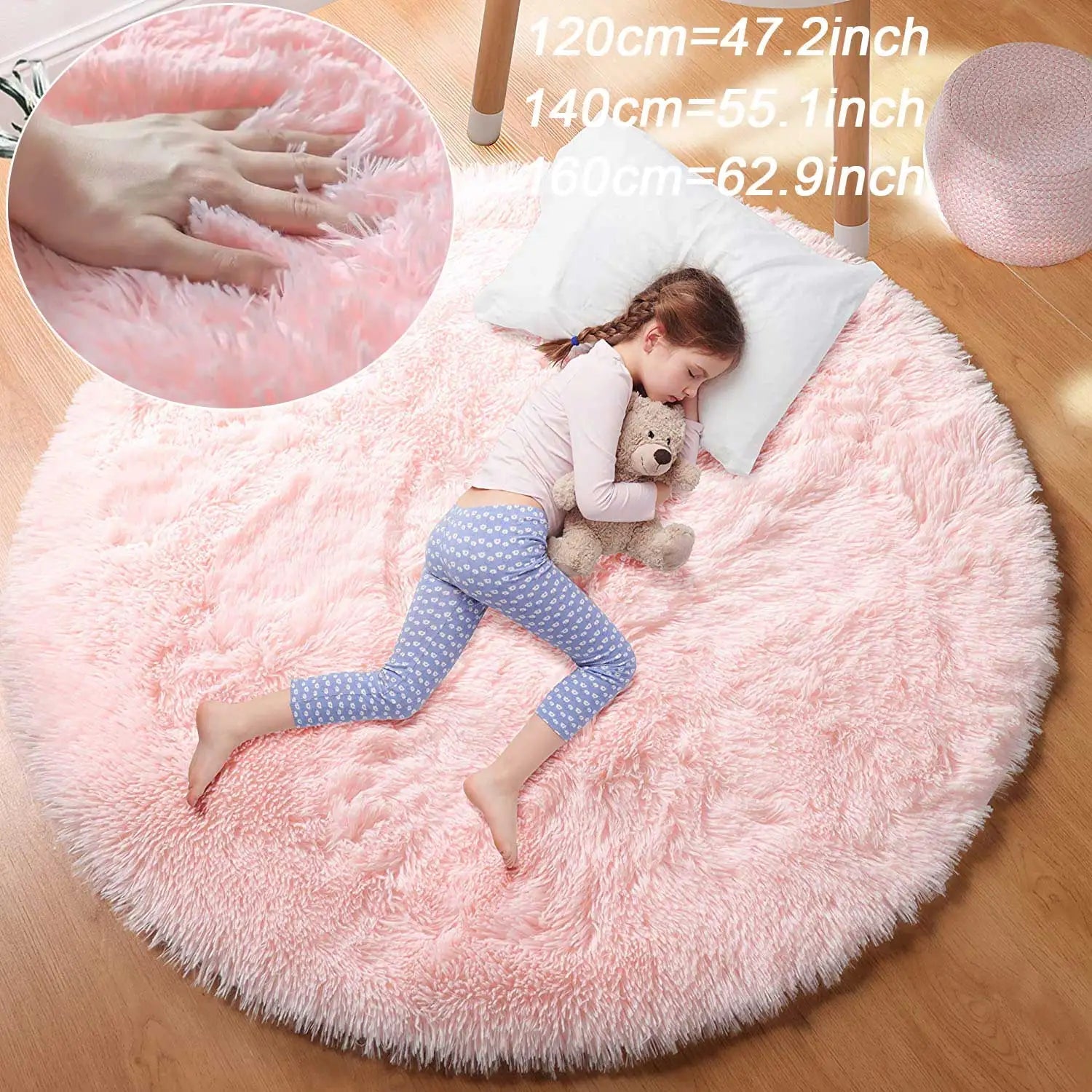 Round Fluffy Plush Area Rug - Smoothy Home
