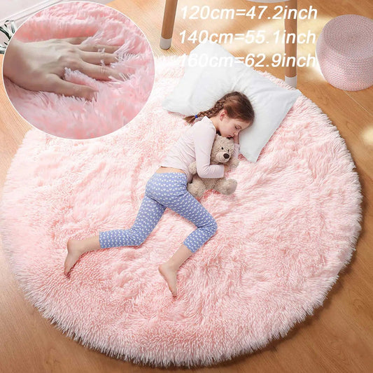 Round Fluffy Plush Area Rug - Smoothy Home