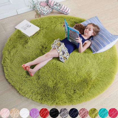 Round Fluffy Plush Area Rug - Smoothy Home