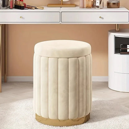 Round Storage Ottoman Stool - Smoothy Home