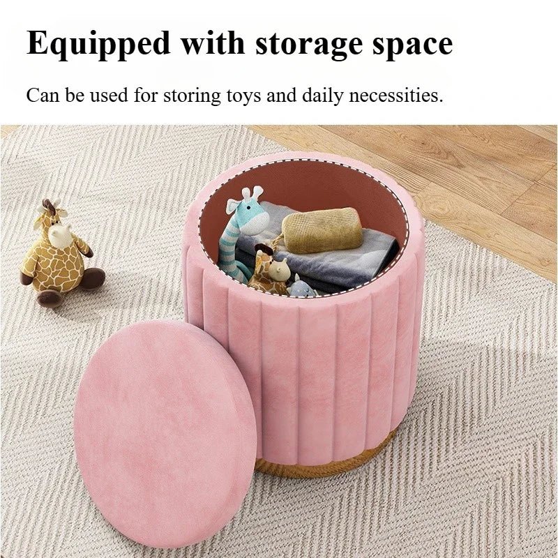 Round Storage Ottoman Stool - Smoothy Home