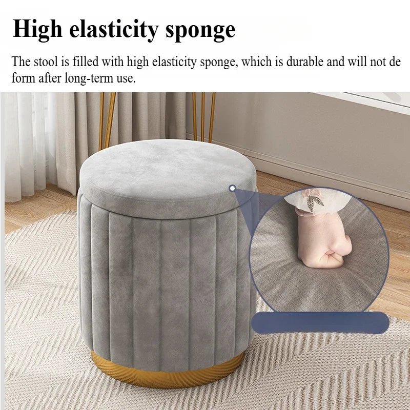 Round Storage Ottoman Stool - Smoothy Home