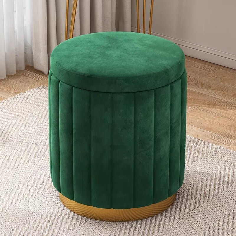 Round Storage Ottoman Stool - Smoothy Home