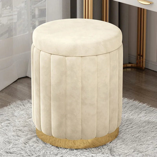 Round Storage Ottoman Stool - Smoothy Home