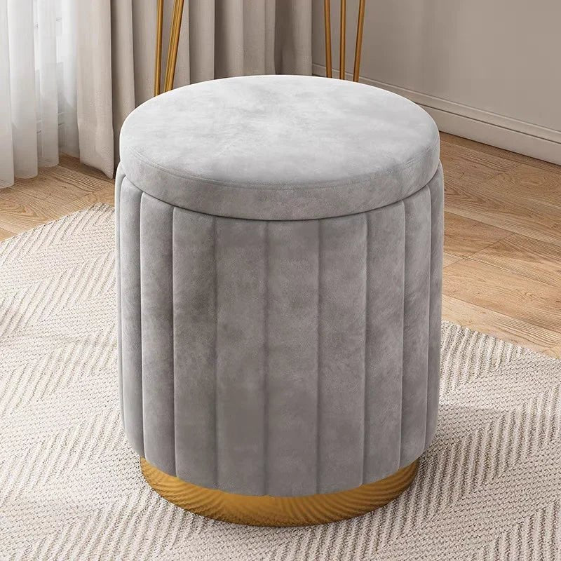 Round Storage Ottoman Stool - Smoothy Home