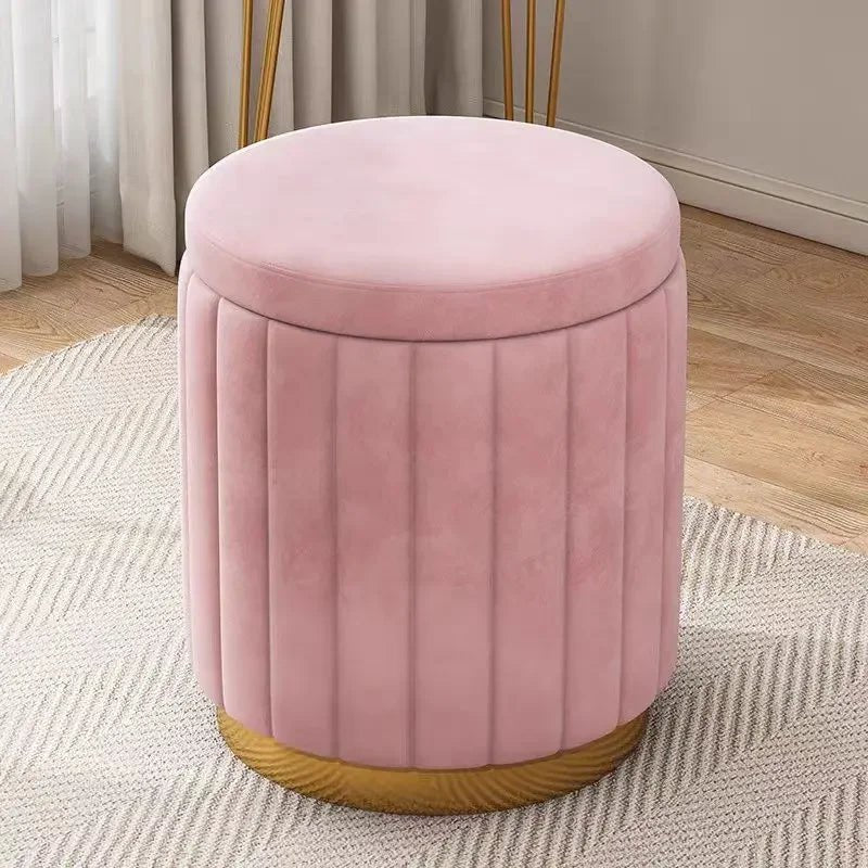 Round Storage Ottoman Stool - Smoothy Home