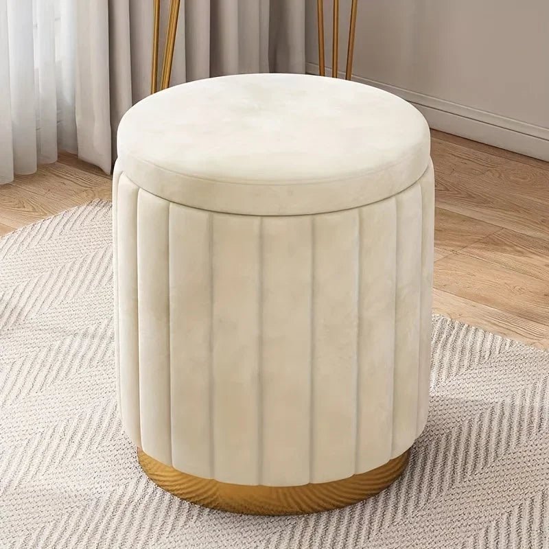Round Storage Ottoman Stool - Smoothy Home
