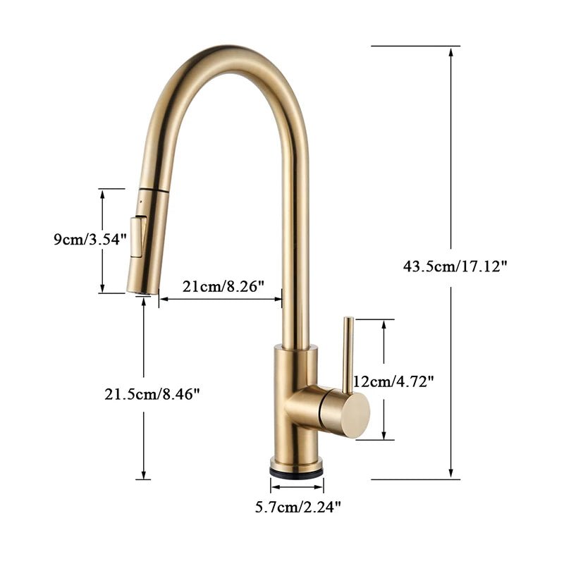 Rozin Smart Touch Kitchen Faucet Black Pull Out Sensor Faucets Black/Nickel 360 Rotation Crane 2 Outlet Water Mixer Taps - Smoothy Home