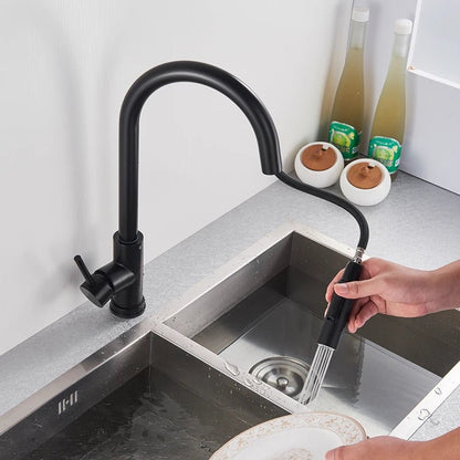 Rozin Smart Touch Kitchen Faucet Black Pull Out Sensor Faucets Black/Nickel 360 Rotation Crane 2 Outlet Water Mixer Taps - Smoothy Home