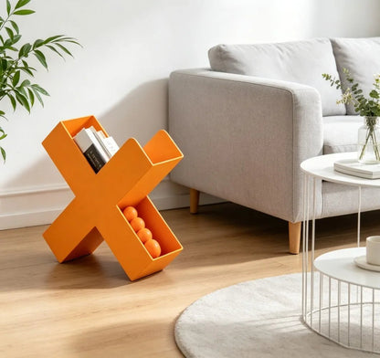 Scandinavian Mini Bookshelf Sofa Side Table, Simple Net Red Design Luxury Magazine Storage Rack for Living Room Decor - Smoothy Home