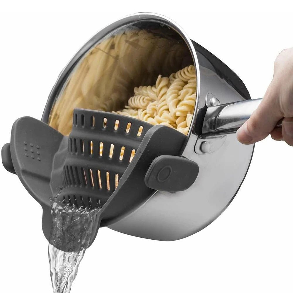 Silicone Kitchen Strainer Clip On Pots and Pans Drain Rack Pasta Noodle Vegetable Fruit Strainer Colander Kitchen Gadgets - Smoothy Home
