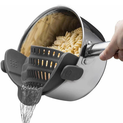 Silicone Kitchen Strainer Clip On Pots and Pans Drain Rack Pasta Noodle Vegetable Fruit Strainer Colander Kitchen Gadgets - Smoothy Home