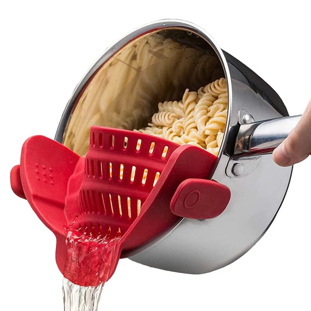Silicone Kitchen Strainer Clip On Pots and Pans Drain Rack Pasta Noodle Vegetable Fruit Strainer Colander Kitchen Gadgets - Smoothy Home