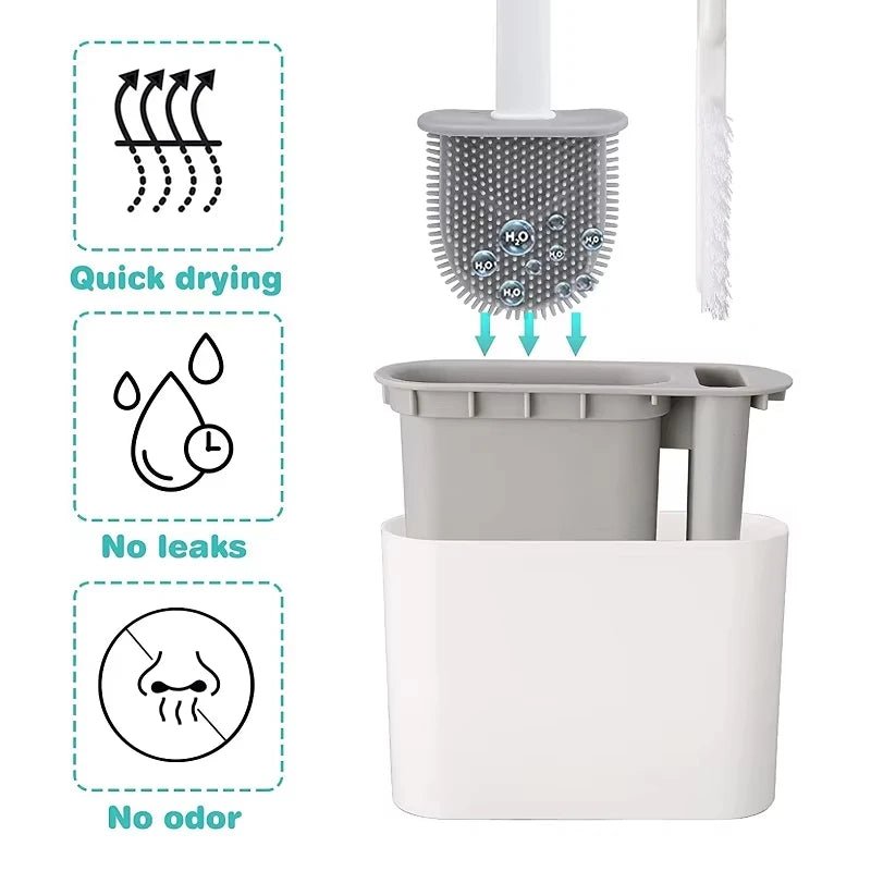 Silicone Toilet Brush Set - Smoothy Home