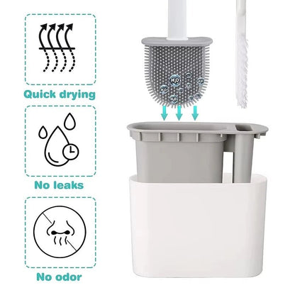 Silicone Toilet Brush Set - Smoothy Home