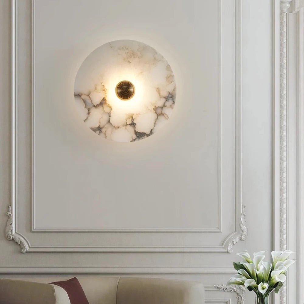 Simple Natural Alabaster Wall Light Living Room Bedroom Bedside Entrance Hall Modern Marble Aisle Creative Background Wall Lamps - Smoothy Home