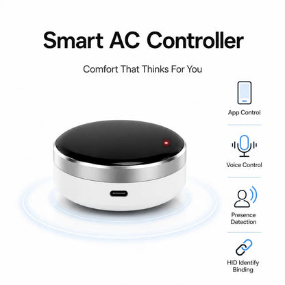 Smart AC Controller with Presence Detection & Offline Voice Control, App-Controlled Air Conditioner Remote, Phone-Based Identity - Smoothy Home