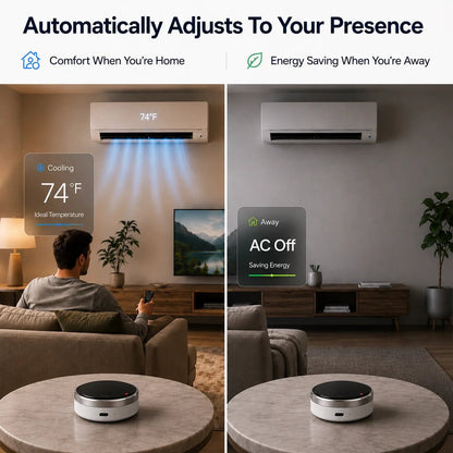Smart AC Controller with Presence Detection & Offline Voice Control, App-Controlled Air Conditioner Remote, Phone-Based Identity - Smoothy Home
