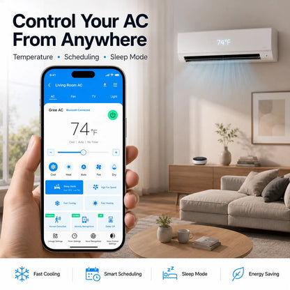 Smart AC Controller with Presence Detection & Offline Voice Control, App-Controlled Air Conditioner Remote, Phone-Based Identity - Smoothy Home
