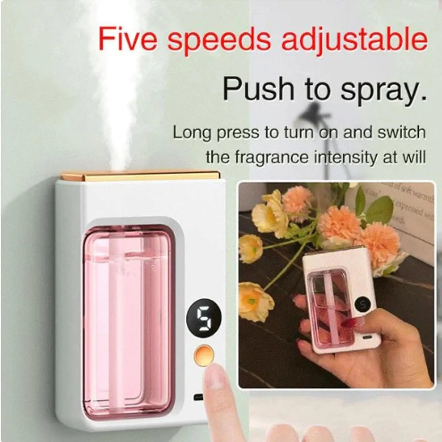 Smart Aroma Diffuser Air Purifier Digital Display Plant Essential Oils 5 Gears Wall Mount Tabletop USB Charging Living Room - Smoothy Home