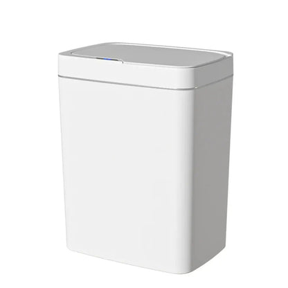 Smart Bathroom Trash Can Automatic Bagging Electronic Trash Can White Touchless Narrow Smart Sensor Garbage Bin Smart Home 15L - Smoothy Home