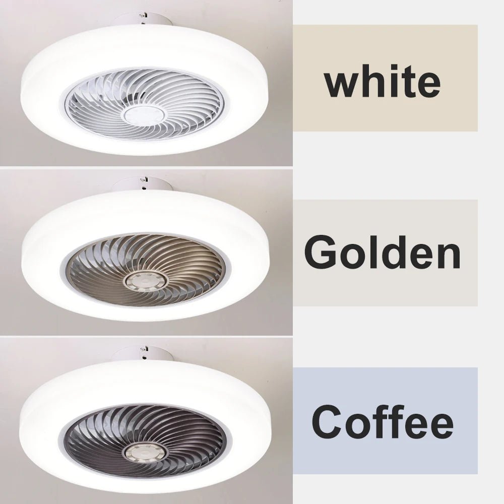Smart Ceiling Fan Fans With Lights Remote Control Bedroom Decor Ventilator Lamp 52cm Air Invisible Blades Silent - Smoothy Home