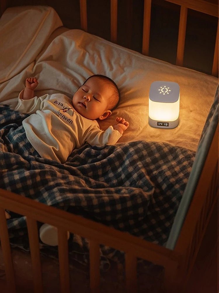 Smart LED Night Light with Clock -USB Rechargeable/Plug-in Night Light, Long Press to Adjust Brightness, Eye-Friendly Soft Light - Smoothy Home