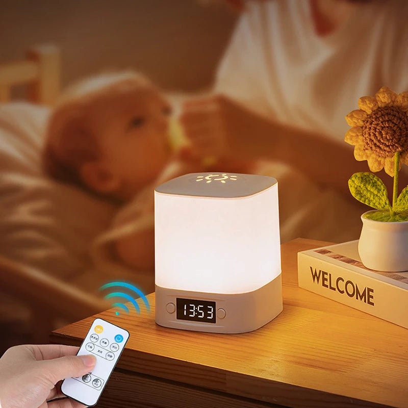 Smart LED Night Light with Clock -USB Rechargeable/Plug-in Night Light, Long Press to Adjust Brightness, Eye-Friendly Soft Light - Smoothy Home