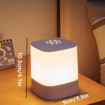 Smart LED Night Light with Clock -USB Rechargeable/Plug-in Night Light, Long Press to Adjust Brightness, Eye-Friendly Soft Light - Smoothy Home