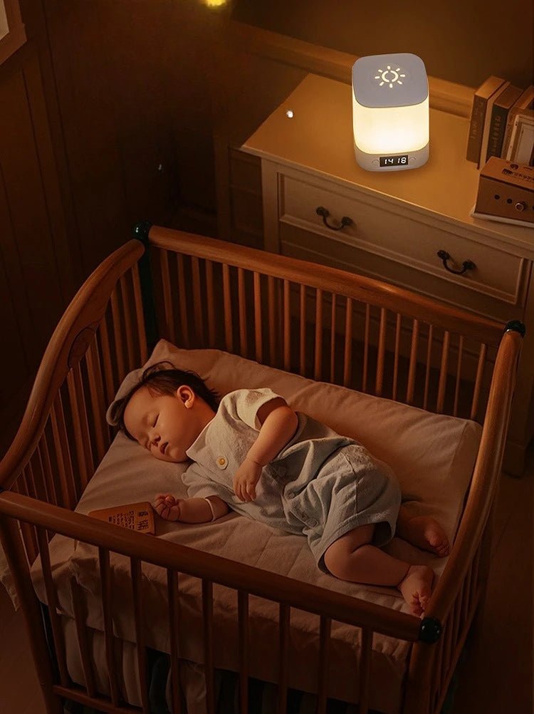 Smart LED Night Light with Clock -USB Rechargeable/Plug-in Night Light, Long Press to Adjust Brightness, Eye-Friendly Soft Light - Smoothy Home