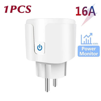 Smart Plug WiFi Socket EU 16A/20A With Power Monitor Timing Function Tuya app Smart Life APP Works With Alexa Google Home - Smoothy Home