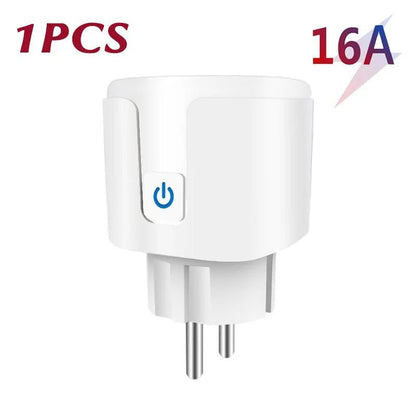 Smart Plug WiFi Socket EU 16A/20A With Power Monitor Timing Function Tuya app Smart Life APP Works With Alexa Google Home - Smoothy Home