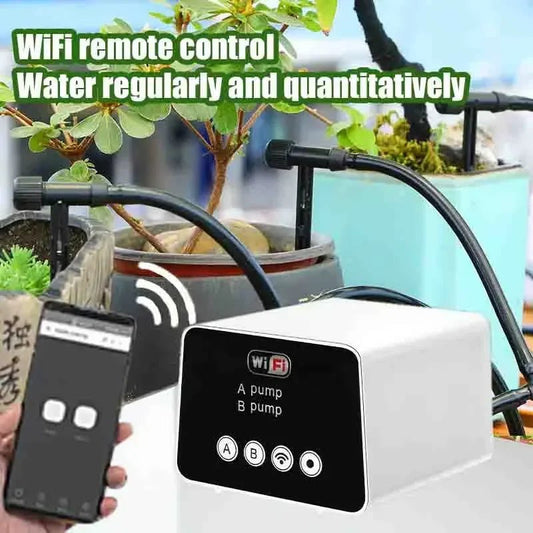 Smart WIFI Watering Device Double Pump Timed Automatic adjustable Drip Irrigation Timer System Wifi Controller for Garden - Smoothy Home